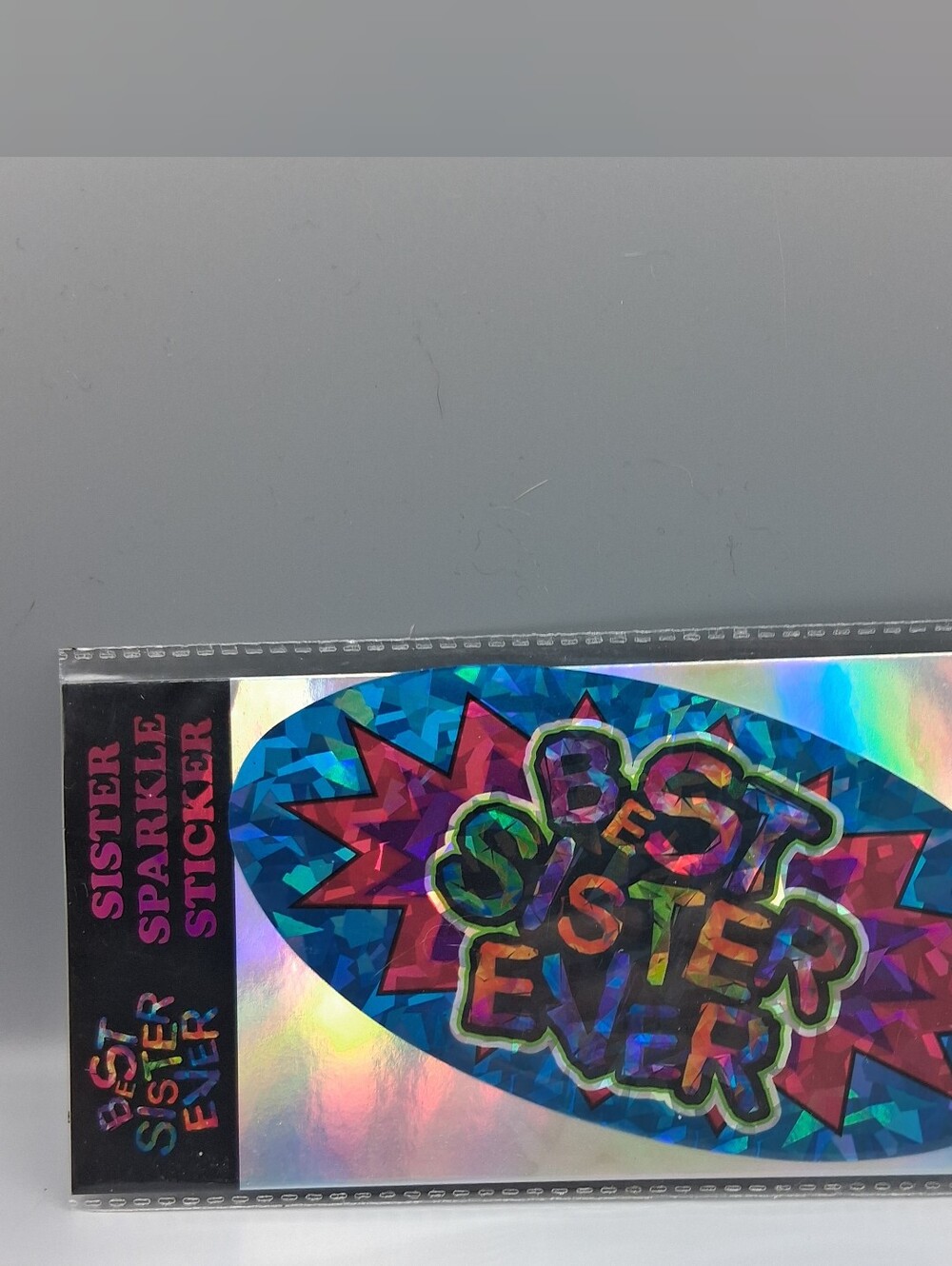 Best Sister Ever Sticker Retro Holographic Crafting Scrapbooking 7" x 3.5"